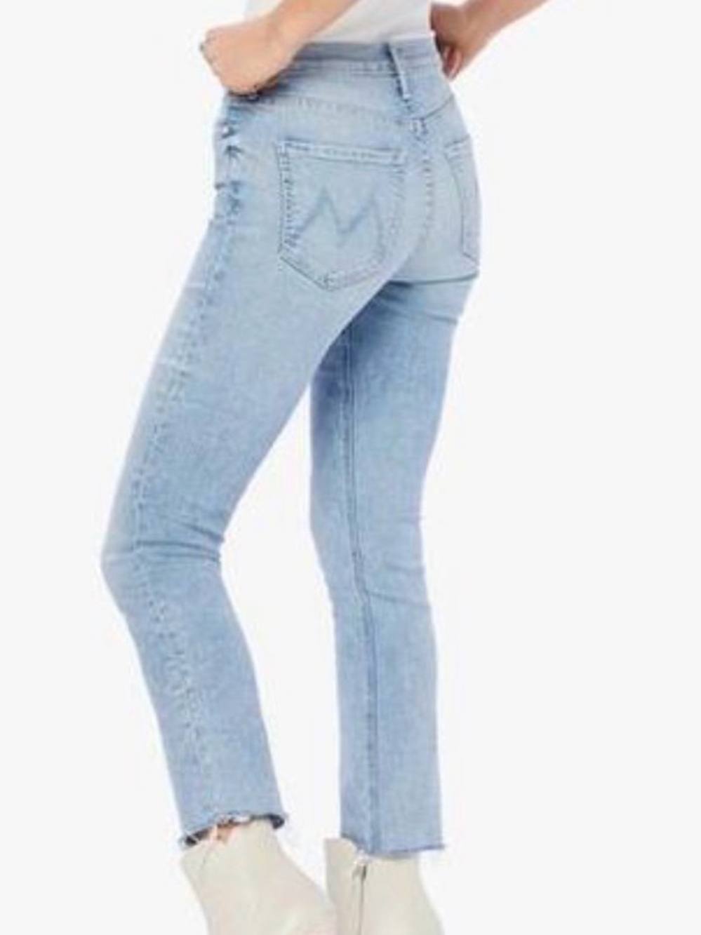 MOTHER Light Blue Cropped Ankle Jeans